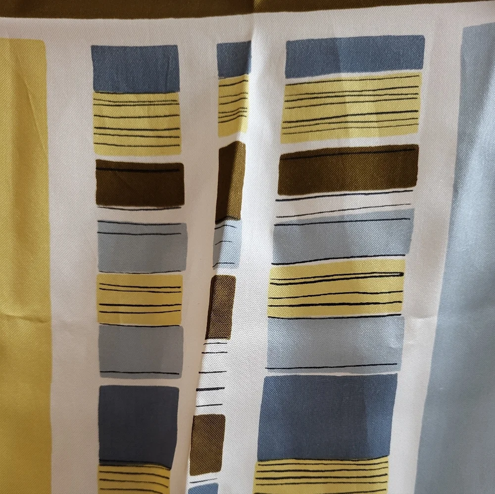 Vintage Vera Neumann Geometric Print Scarf Rayon Silk 1970s Japan